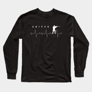 Sniper Heartbeat Shooting CSGO PUBG Gaming Long Sleeve T-Shirt